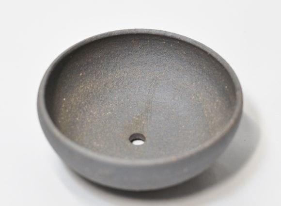 黒ミニ焼締4号 【盆栽鉢】